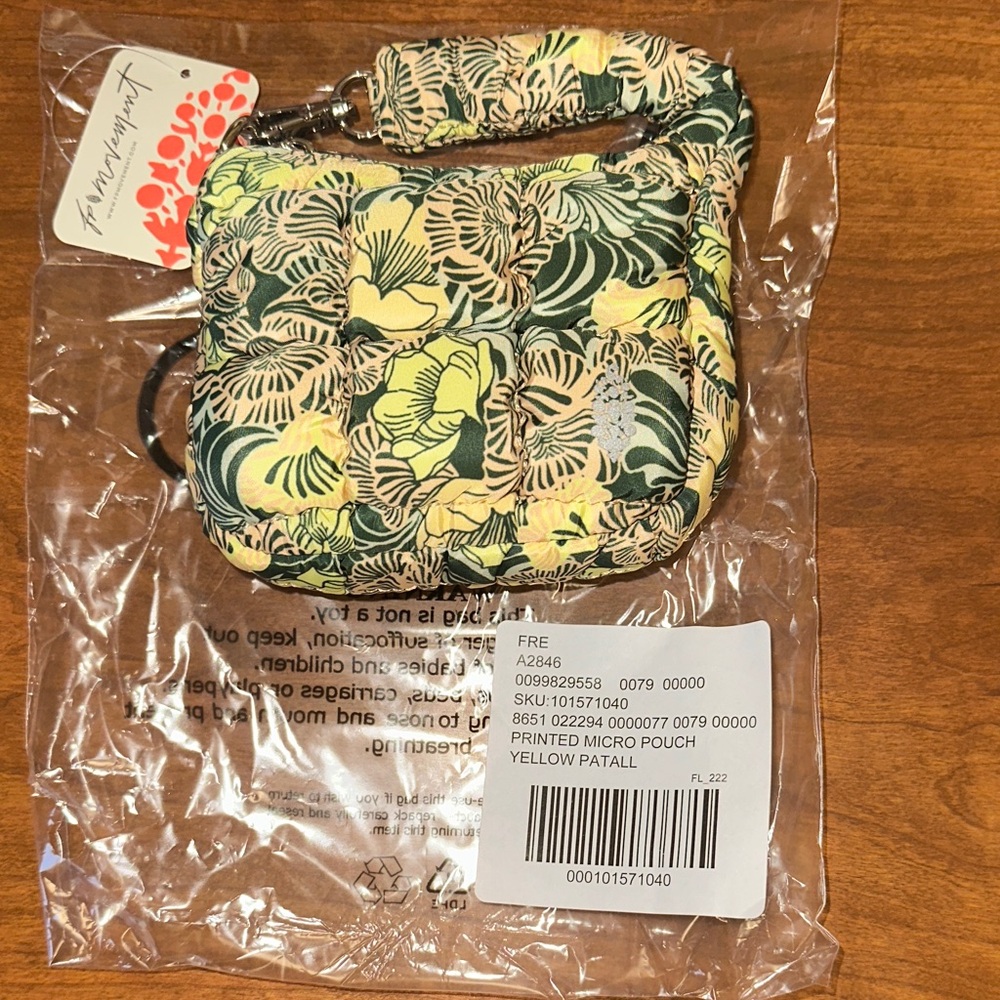 FP Movement Printed Micro Pouch - Yellow Floral NWT - Picture 3 of 6
